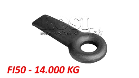 TOWING HOOK FIXED Φ50 66X30 L285 - 14.000/2.000KG