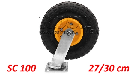 PNEUMATIC WHEEL 27/30CM SWIVEL BASE SC100