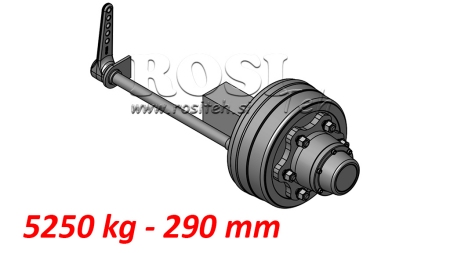 FÉLTENGELY FÉKKEL 5.250 KG L.290 MM