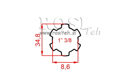 ADAPTATEUR CARDAN 1-3/8 STANDARD (400 mm)