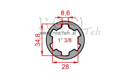 ADAPTATEUR CARDAN AVEC GOUPILLE 1-3/8 (130 mm)