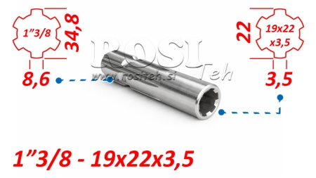 ADAPTADOR P.T.O. 13/8 19x22x3.5 10 dentes