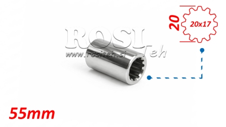 ADAPTATEUR CARDAN BAGUE 20x17 (12 CANNELURES) (55 mm)