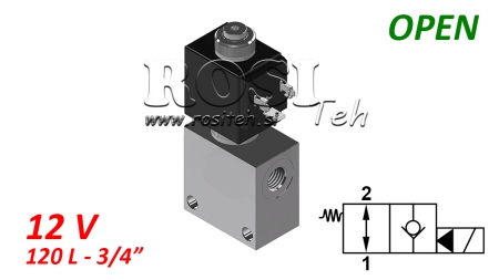 VANĂ 2-DRUMURI 3/4 (NO) 12V - 120LIT