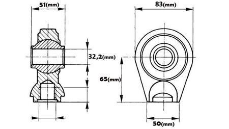 WELDING EYE BEARING - ROUND JOINT FI 32.2/50