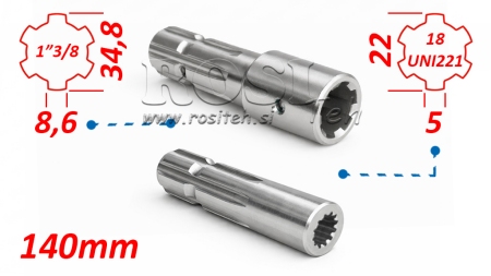 ADAPTADOR P.T.O. 13/8 18x22x5 - 6 DENTES