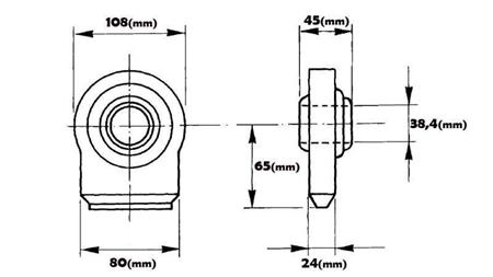 WELDING EYE BEARING - PLATE JOINT CAT.3 Φ38.4/80