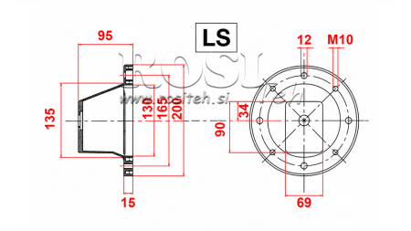 HYDRAULIC FLANGE LS201 (EM0,55-1,5KW/GR.1)