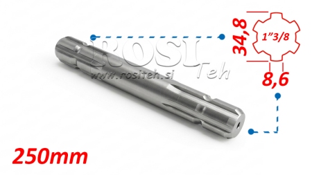 ADAPTATEUR P.T.O. 13/8 DES DEUX CÔTÉS L=250