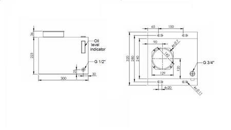 METALL RESERVOAR BOKS PP 15 LITER HORIZONTAL-VERTIKAL-dimensions