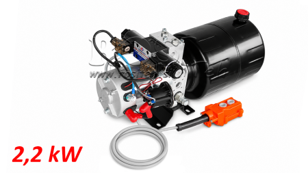 MINI HYDRAULISK POWER-PACK 24V DC - 2.2kW = 2.1cc - 8 lit - bidirektionel enhed (metal)