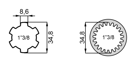 ADAPTATEUR P.T.O. 13/8 -21 DENTS