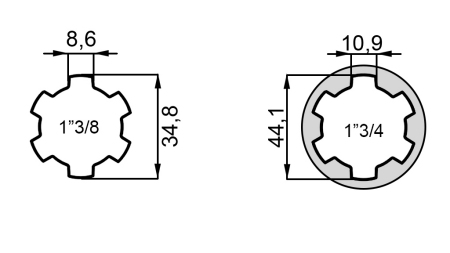 ATTACCAMENTO CARDANICO 1''3/8 su 1''3/4