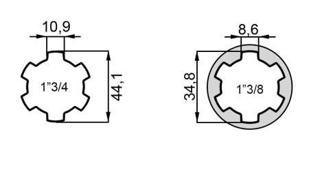ADAPTATEUR P.T.O. 1''3/4 à 1''3/8