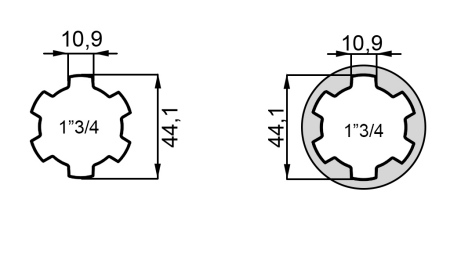 ATTACCAMENTO CARDANICO 1''3/4 su 1''3/4