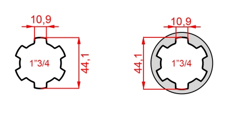 ATTACCAMENTO CARDANICO 1''3/4 su 1''3/4