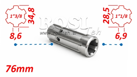 P.T.O. ADAPTER ADAPTER από 1''1/8 σε 1''3/8 L-76mm