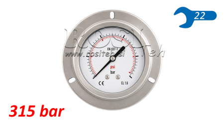MANOMETER DN100 REAR 0 - 315 BAR - 1/2