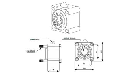 HYDRAULIC PUMP DRIVE - ZF1 CASTING - dimensions