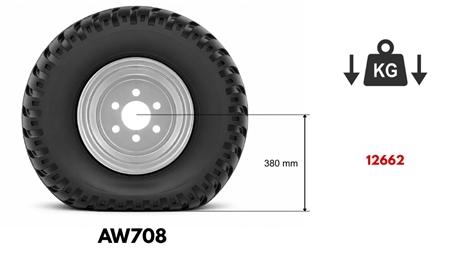 400/60-15.5 TIRE AW708 16PL WITH RIM 13.00X15.5