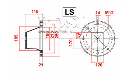 HYDRAULIC FLANGE LS255 (EM2,2-4KW/GR.3)