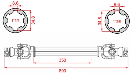 ECO KARDANAKSEL 890mm 30-75HP STANDARD