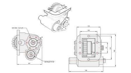 DIMENSJONER FOR HYDRAULISK PUMPE - IVECO 475 SMLX