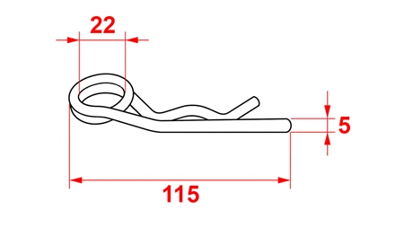 SET OF SAFETY CLIPS DOUBLE Φ 5 MM (5PCS)