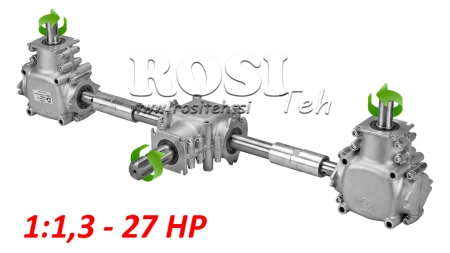 KOMPLET REDUKTORJEV 1:1,3 (27HP-20kW) ZA TROSILNIK L:450 LITOŽELEZNI