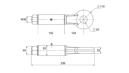 CROCHET ROTATIV FI42 106kN (CERTIFICAT E13)