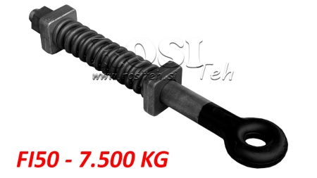 DAMPING SVIVEL TREKKROK MED FJÆR FI50 7,500KG