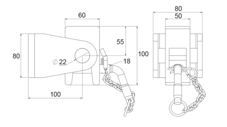DRŽIAK SKLÁPACIEHO KORBY 60x80 - VIDLICOVÝ TYP - ECO