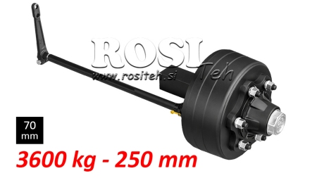 SEMIALBERO CON FRENI - 3600 kg (6 VITI) - 250 mm