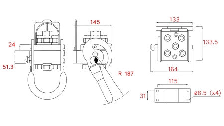 MULTI-FASTER COUPLING FENDT 5WAY BSP 4×3/8 1×1/2 FIXED PART