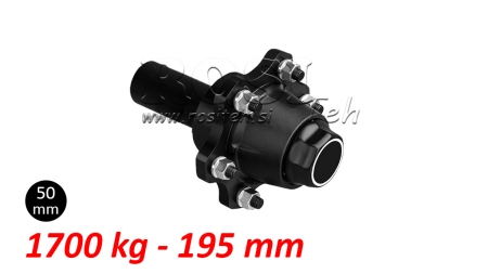 HALF AXLE WITHOUT BRAKES - 1700 kg (6 SCREWS) - 195 mm