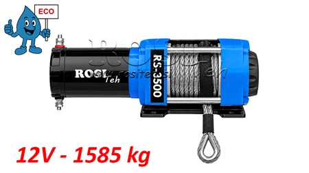 12 V ELEKTRISK VINSJ RS-3500 - 1585 kg - SYNTETISK TAU - ECO