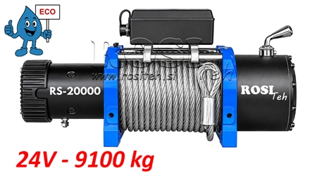 24 V ELECTRIC WINCH RS-20000 - 9100 KG - STEEL WIRE ROPE - ECO