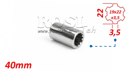 PTO ADAPTER BUSH 19x22x3,5 (10 SPLINES) (40 mm)
