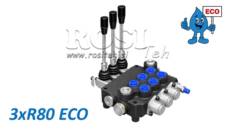 HYDRAULIC MANUAL VALVE – 3-SECTION DIRECTIONAL CONTROL VALVE 3xR80 ECO