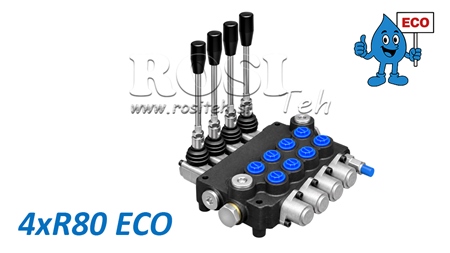 HYDRAULIC MANUAL VALVE – 4-SECTION DIRECTIONAL CONTROL VALVE 4xR80 ECO
