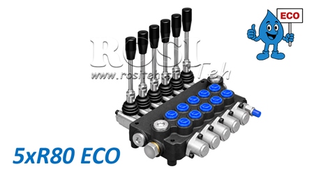 HYDRAULIC MANUAL VALVE – 5-SECTION DIRECTIONAL CONTROL VALVE 5xR80 ECO