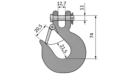 HOOK WITH SAFETY LATCH - 2000 KG