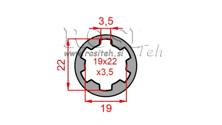 PTO ADAPTER BUSH 19x22x3,5 (10 SPLINES) (40 mm)