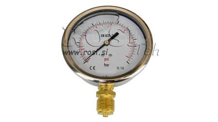 MANOMETER DN100 VERTIKAL 0 - 4 BAR - 1/2