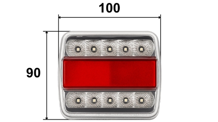 LED BAKLYS FOR TRAILER KOMBINERT 4 FUNKSJONER 12V HVIT