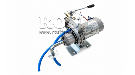 MINI HYDRAULIKAGGREGAT 12V DC - 1.6kW = 2.1cc - 8 liter - enfas enhet MED MANUELL PUMP