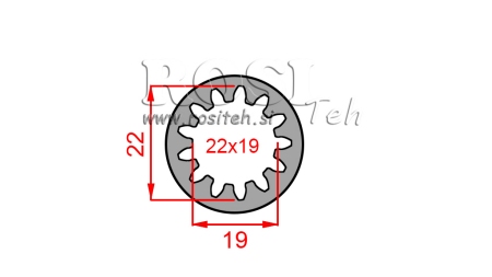 PTO ADAPTER BUSH 22x19 (13 SPLINES) (45 mm)