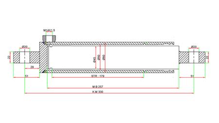 HYDRAULIC STEERING CYLINDER SAME OEM-255.6342.4