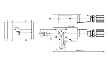 SIKKERHETSVANNE CETOP 3 (B) 15-315 BAR