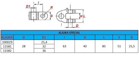 ειδικός γάντζος fi36 για συσκευή έλξης κατηγορίας 3